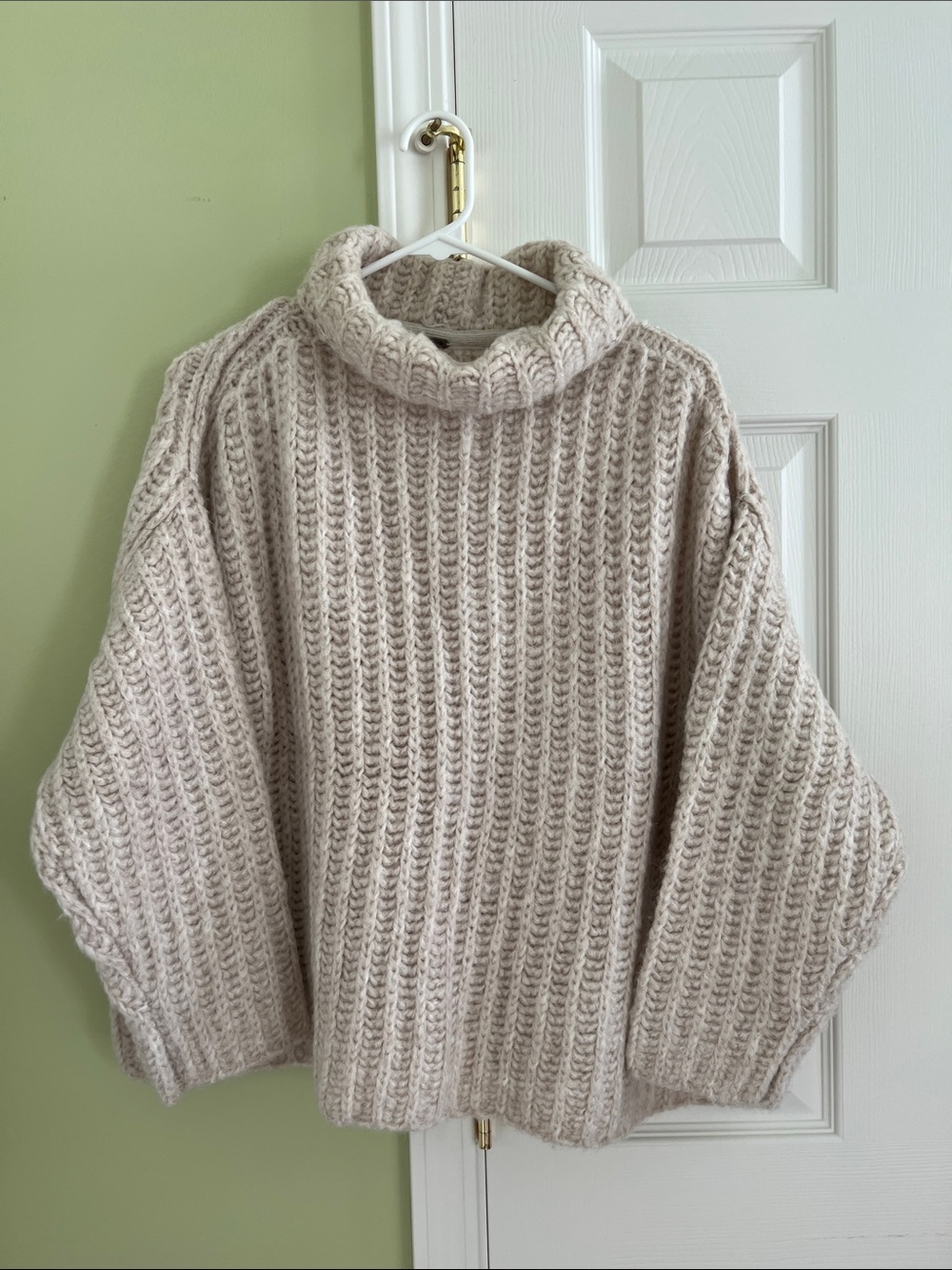 Free People Cozy Chunky Turtleneck Sweater - Cream